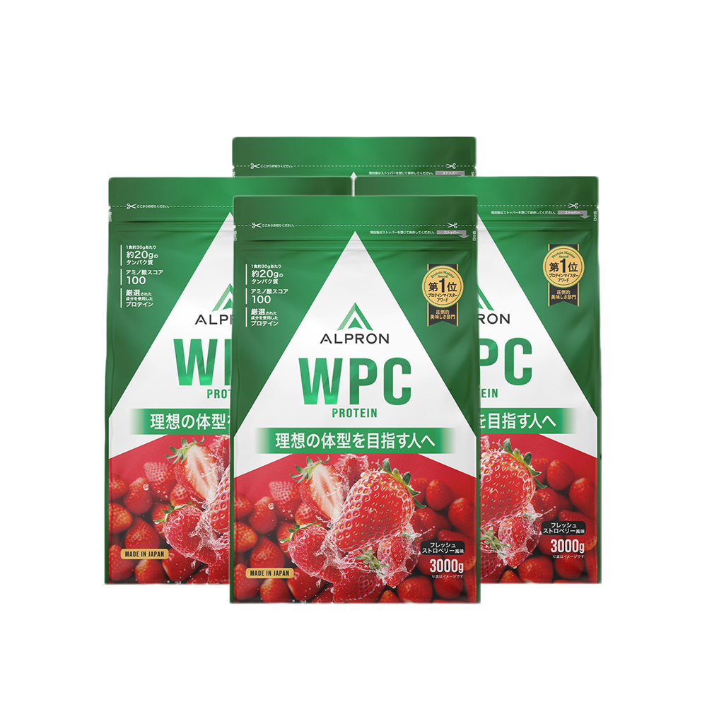 【箱買いのためお得!】ALPRON WPC ホエイプロテイン (3kg×4袋)