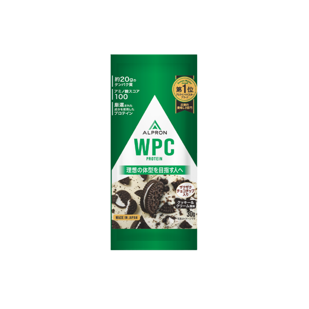 【1食お試し】ALPRON	WPC  ホエイプロテイン チップシリーズ クッキー＆クリーム風味(30g)