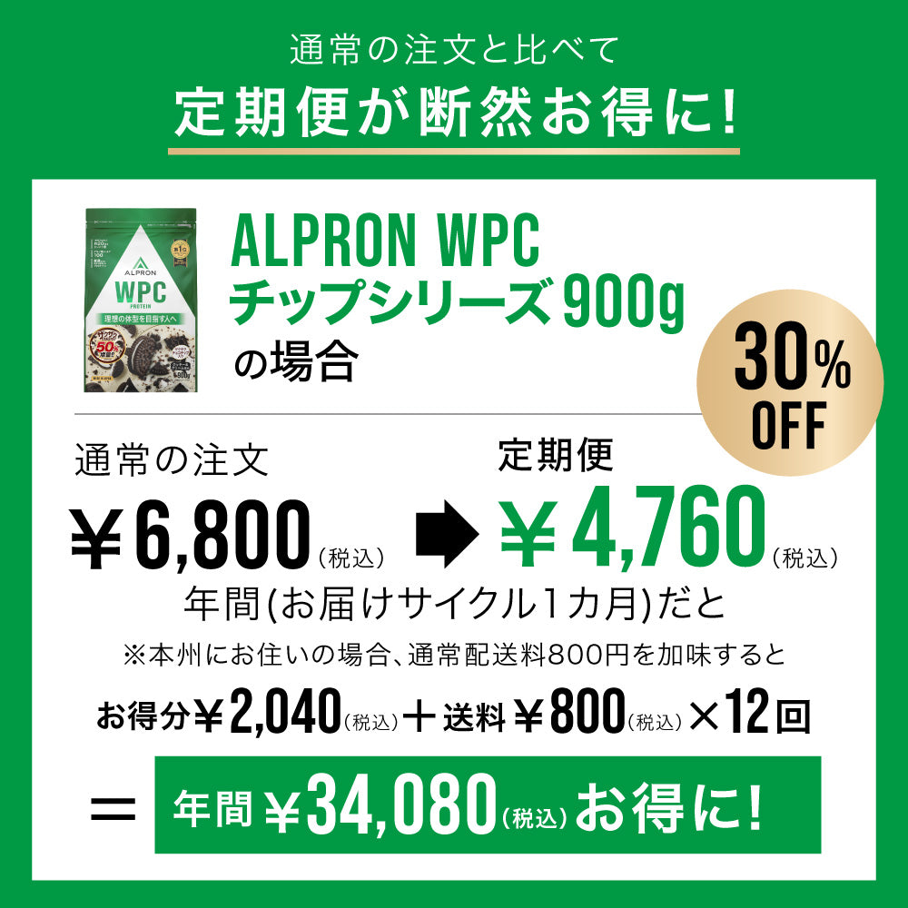 ALPRON	WPC  ホエイプロテイン チップ・チップ増量シリーズ(900g)